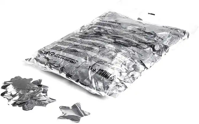 Bon Marché Magic FX étoiles confettis métalliques Ø 55mm - Argent 1kg