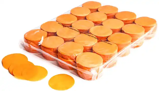 Magic FX Slowfall confetti rounds Ø 55mm - Orange 1kg Nouveauté