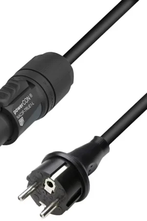 Adam Hall Cables 8101 T CON 1000 - Câble secteur CEE 7/7 - Powercon Réduction