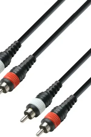 Adam Hall Cables K3 TCC 0600 M - Câble audio gainé 2 connecteurs RCA Commander Maintenant