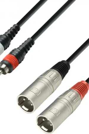Adam Hall Cables K3 TMC 0100 - Câble audio gainé 2 connecteurs RCA sur Nouvel Arrivage