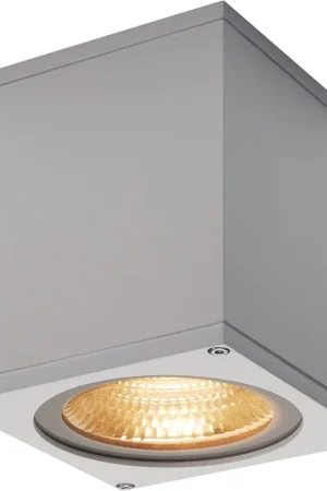 Promotion SLV Plafonnier extérieur BIG THEO CEILING LED, 3000K, gris argent -B-Stock-