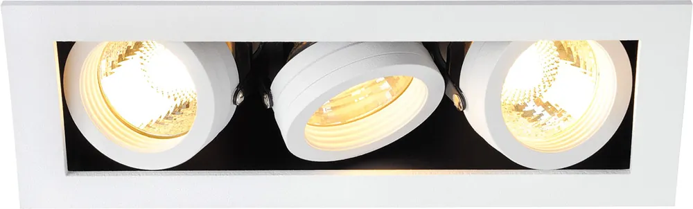 Soldes SLV Encastré KADUX 3 à trois lampes, QPAR51, rectangulaire, blanc mat, max -B-Stock-