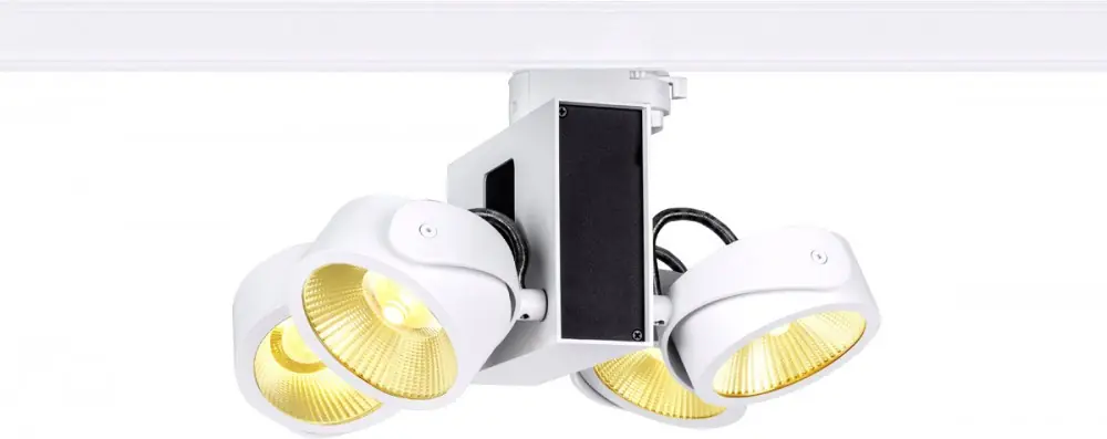 SLV TEC KALU TRACK, spot pour rail 3 allumages, intérieur, quad, 24°, blanc/noir, LED, 60W -B-Stock- Authentique