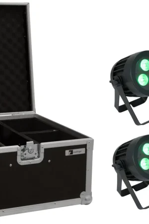 Prix Bas EUROLITE Set 4x LED IP PAR 3x8W QCL Spot + Etui