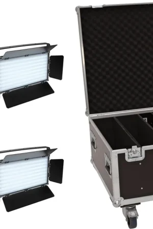 Dernière Chance EUROLITE Set 4x LED PLL-480 CW/WW Panel + Case
