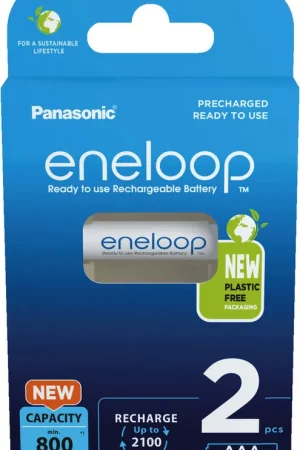 MONACOR BK-4MCDE/2BE Piles rechargeables Eneloop, format AAA, paquet de 2 Paiement Sécurisé