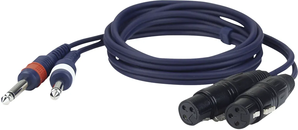 Offre Limitée DAP-Audio FL43 - 2 prises jack mono L/R asymétriques vers 2 XLR/F 3P 1,5 m