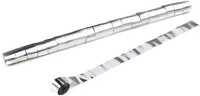 Magic FX Metallic Stadium Streamers 20m x 2.5cm - Argenté Prix Promo