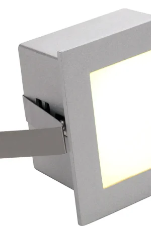 Jusqu’à Épuisement Des Stocks SLV FRAME BASIC, encastré de plafond ou mural intérieur, gris argent, LED, 1W, 3000K -B-Stock-