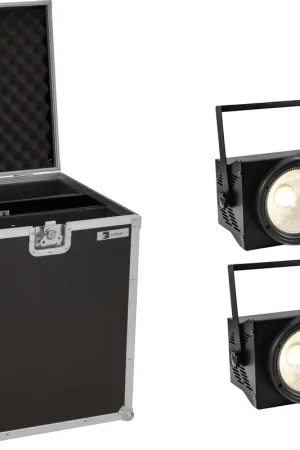 EUROLITE Set 2x Audience Blinder 2x100W LED COB CW/WW + Case Paiement Sécurisé