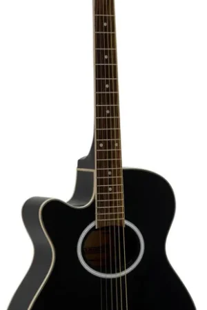 DIMAVERY AW-400 Guitare occidentale LH, noir Expédié Aujourd’hui