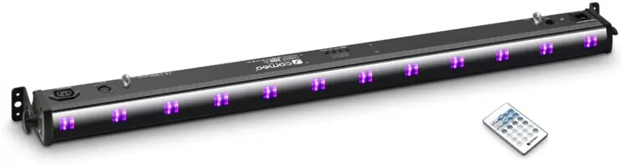Dernière Chance Cameo UV BAR 200 IR - Barre LED 12 x 3 W UV noire avec télécommande infrarouge