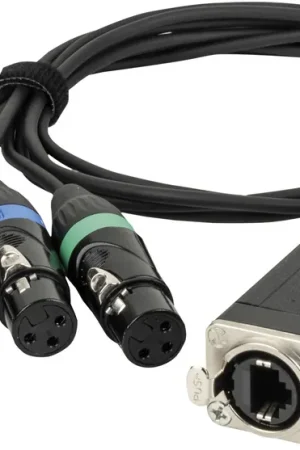 Offre Spéciale SHOWGEAR CS-4F/3 - Câble multipaire DMX 4 canaux via câble réseau DMX 4 canaux 3 broches (femelle)