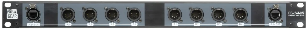 SHOWGEAR DS-24M/5 Convertisseur DMX Rack Split 8x XLR mâle 5 broches vers 2x RJ45 femelle (4 Prix Réduit