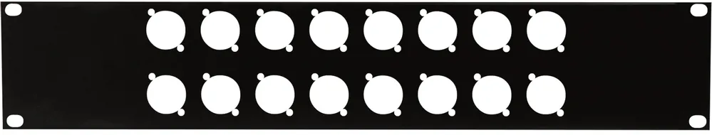 SHOWGEAR Panneau de connexion 19 pouces 2U - pour 16 connecteurs XLR (taille D) Produit De Marque