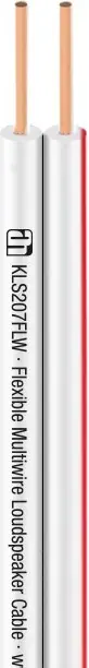 Adam Hall Cables KLS 207 FLW - Câble Haut-parleur souple à brins fins, 2 x 0,75 mm² blanc Dernière Chance