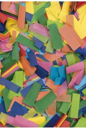 SHOWGEAR Confetti - Rectangle multicolore, 55 x 17 mm, 1 kg, ignifuge et biodégradable Expédition Rapide
