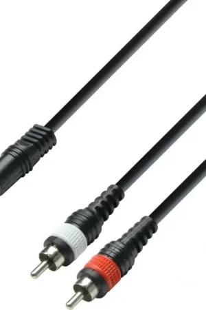 Offre Spéciale Adam Hall Cables 3 STAR YWCC 0600 - Câble Audio Mini-Jack 3,5 mm stéréo vers 2 x RCA mâle 6 m