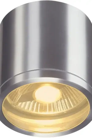 SLV ROX, plafonnier extérieur, alu brossé, GU10/QPAR111, 50W max, IP44 -B-Stock- Retour Gratuit
