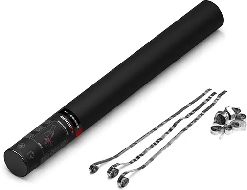 Magic FX Handheld Streamer Cannon 50cm - Argent métallique Haute Qualité