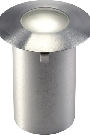 Certifié SLV TRAIL-LITE® 60, encastré de sol extérieur, inox brossé, LED, 0,3W, 3000K, IP65, collerette