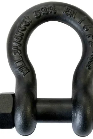 Haute Qualité Manille Riggatec avec écrou et goupille fendue, noir mat, 3/8“ 1 t