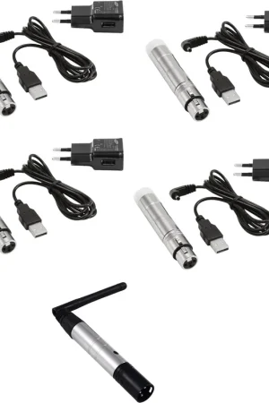 EUROLITE Set QuickDMX 1x émetteur + 4x récepteur AKKU Expédition Rapide