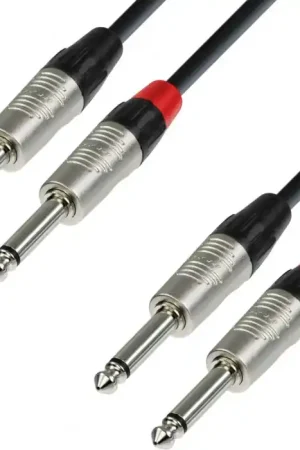 Adam Hall Cables 4 STAR TPP 0300 - Câble Audio REAN 2 x Jack 6,35 mm mono vers 2 x Jack 6,35 mm Authentique