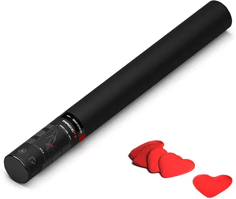 Canon à confettis à main Magic FX Hearts 50cm - Rouge Prix Promo