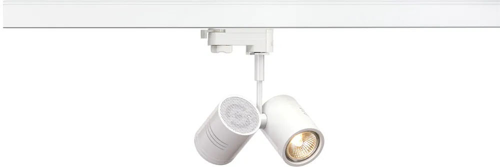 Offre Du Jour SLV BIMA, spot pour rail 3 allumages, intérieur, double, blanc mat, GU10/QPAR51, 2x 50W max
