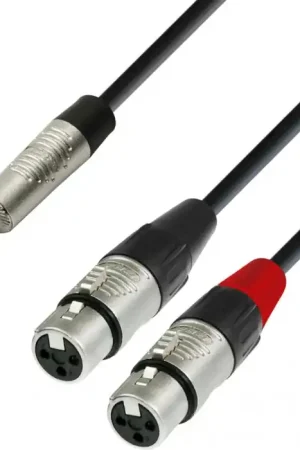 Vente Directe Adam Hall Cables 4 STAR YWFF 0300 - Câble Audio REAN Mini-Jack 3,5 mm stéréo vers 2 x XLR