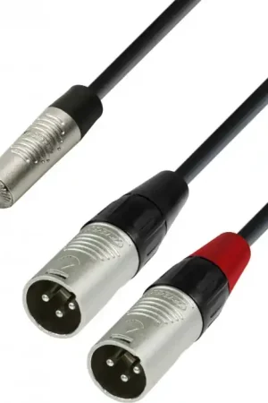 Vente Directe Adam Hall Cables 4 STAR YWMM 0300 - Câble Audio REAN Mini-Jack 3,5 mm stéréo vers 2 x XLR mâle
