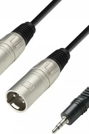 Adam Hall Cables K3 YWMM 0600 - Audio Cable 3.5 mm Jack stereo to 2 x XLR male 6 m Haute Qualité