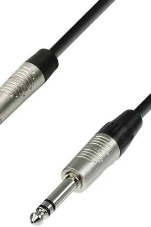 Adam Hall Cables 4 STAR BVW 0300 - REAN 6,3 mm jack stéréo - 3,5 jack stéréo 3,0 m Promotion Saisonnière