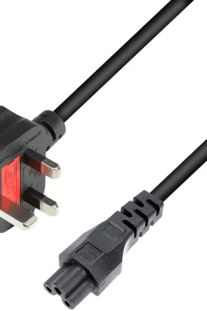 Adam Hall Cables 3 STAR PTD 0150 UK - 3 STAR SERIES câble secteur UK | IEC C5 x BS1363/A | 1,5 m Usine Directe