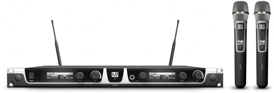 Certifié LD Systems U508 HHC 2 - Système de Micro sans Fil avec 2 x Micro Main statique