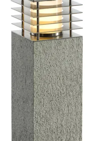 Populaire SLV ARROCK GRANITE 40, borne extérieure, poivre et sel, E27, 15W max, IP44, granite, inox 304