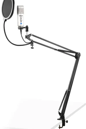 Jusqu’à Épuisement Des Stocks Vonyx CMS320S Set de microphones de studio USB Titanium avec Echo