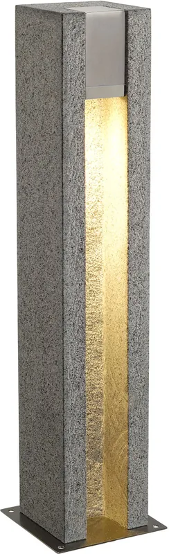 Nouveauté SLV ARROCK SLOT, borne extérieure, poivre et sel, GU10/LED GU10 51mm, 4W max, IP44, granite, inox