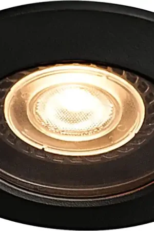 Quantité Limitée SLV VARU, encastré de plafond intérieur/extérieur, noir, GU10/LED GU10 51mm, 5W max, IP20/IP65
