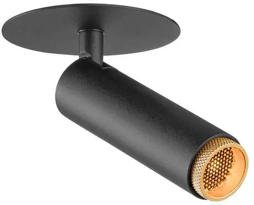 Vente Flash SLV GRIP! S, plafonnier encastré, PHASE, 2700 K, 29°, IP20, cylindrique, noir / doré