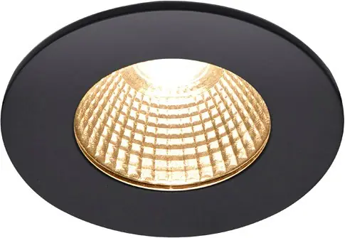Usine Directe SLV PATTA-I, encastré de plafond intérieur/extérieur, rond, noir, LED, 7,3W, 1800-3000K