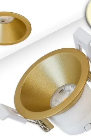 Populaire ISOLED Spot LED encastré BACK60-68, or, rond, 5W, CRI90, 3000K, en retrait, UGR
