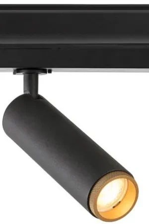 Populaire SLV GRIP! M, spot triphasé, cylindrique, 2000-3000 K, 15 W, dim to warm, PHASE, 42°, noir / doré