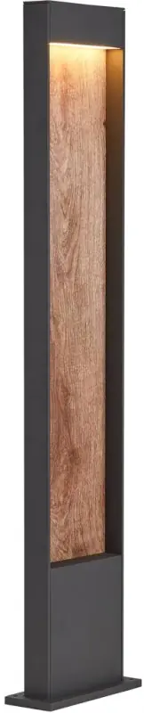 Populaire SLV FLATT 100, borne extérieure, anthracite/imitation bois, LED, 9,7W, 3000K/4000K, IP65