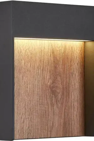 Paiement Sécurisé SLV FLATT, applique extérieure, anthracite/imitation bois, LED, 14W, 3000K/4000K, IP65