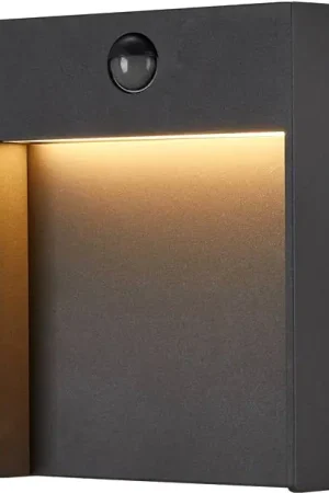 Certifié SLV FLATT SENSOR, applique extérieure, anthracite, LED, 16W, 3000K/4000K, IP54, détecteur de