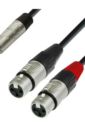 Certifié K4YWFF0180 - CABLE JACK 3.5 / DOUBLE XLR FEMELLE 1.8M