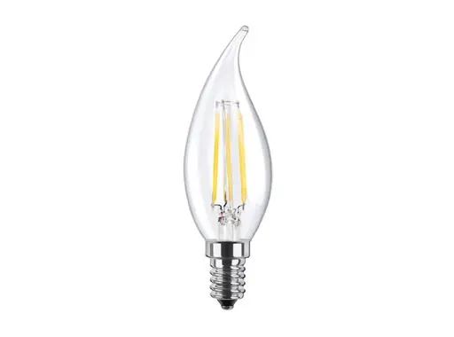Usine Directe SEGULA &bull; LED Vintage flamme claire coup de vent 3,2W 230V E14 2700K 270lm IRC 90
